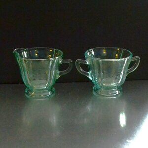 Indiana Glass Recollection Creamer And Sugar Set Reproduction Madrid Federal